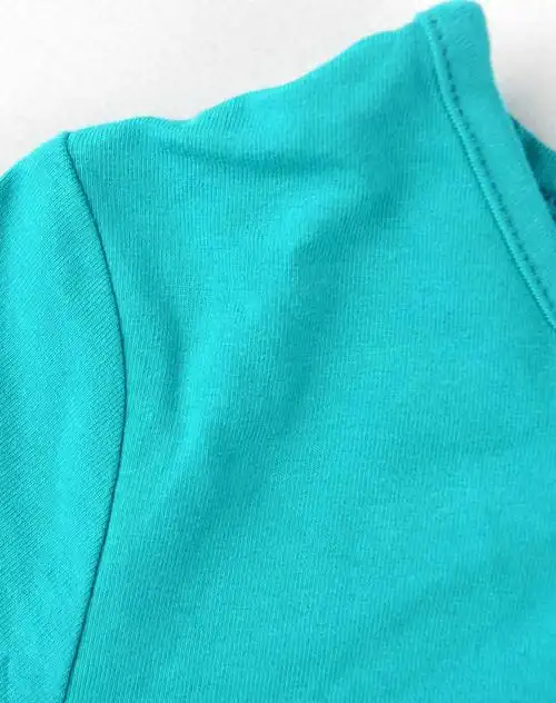 女童深湖蓝加厚磨毛长袖t恤
