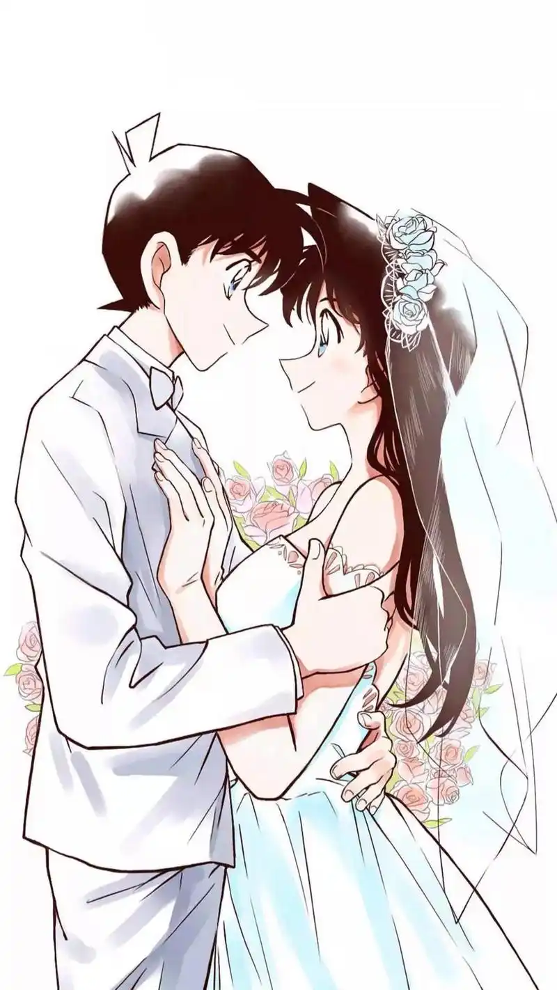 名侦探柯南精美壁纸:情人节到了,让新一和小兰发一波糖吧