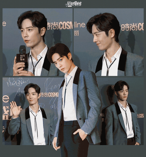 肖战网络视听盛典彩排图#  白西装小王子披风,真的爱了  期待晚上的