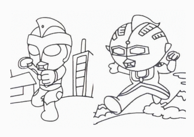 10页泽塔奥特曼   涂色奥特曼系列线描简笔,盖亚奥特曼奥特曼填色图