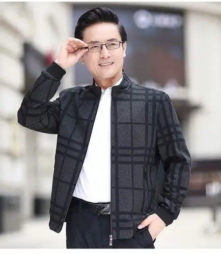 俞兆林 中年男士春装外套立领爸爸休闲夹克中老年男装春秋上衣2021