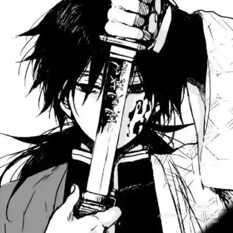 拿剑男生动漫头像  《剑谱》第一式,心中无女人拔刀自然神.