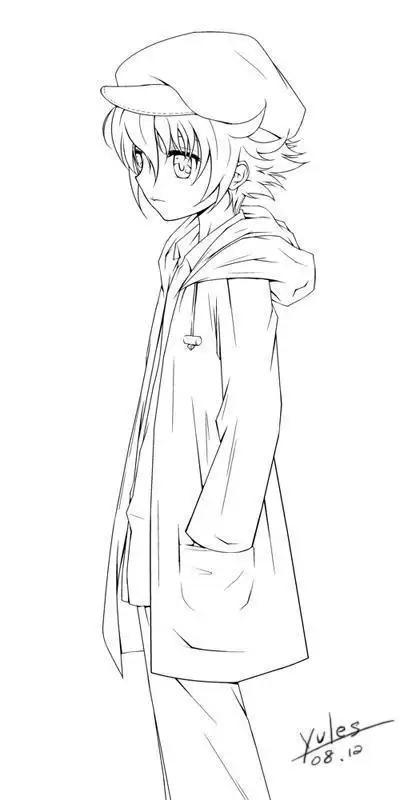 动漫男生侧身简笔画