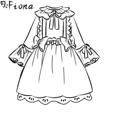 洛丽塔简笔画少女可爱系线图