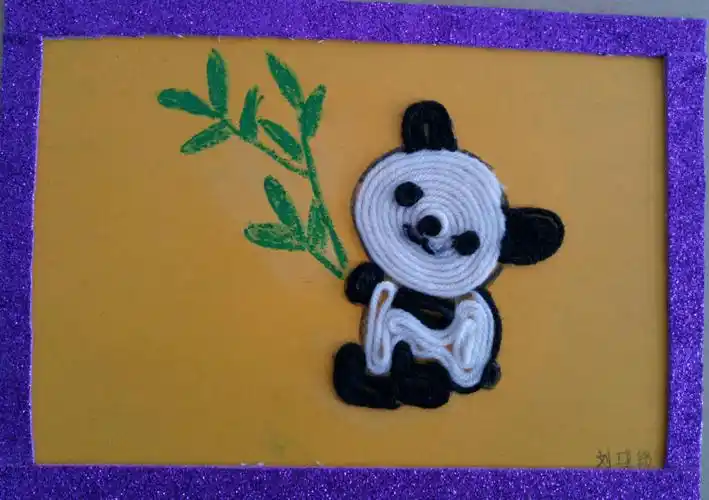 萌宝亲子手工作品展毛线粘贴画