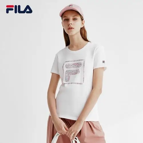fila 斐乐 女子短袖t恤2020夏新款百搭时尚潮流简约运动女t恤