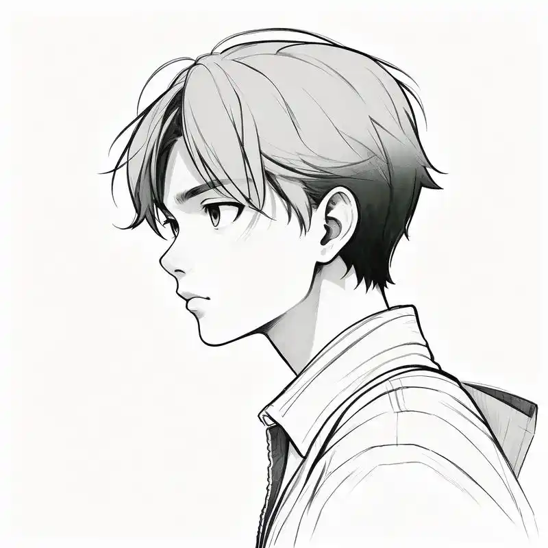 黑白素描男生头像99太帅了 黑白素描的男生头像,帅气又神秘,线条感