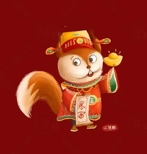 拟人化动物插画