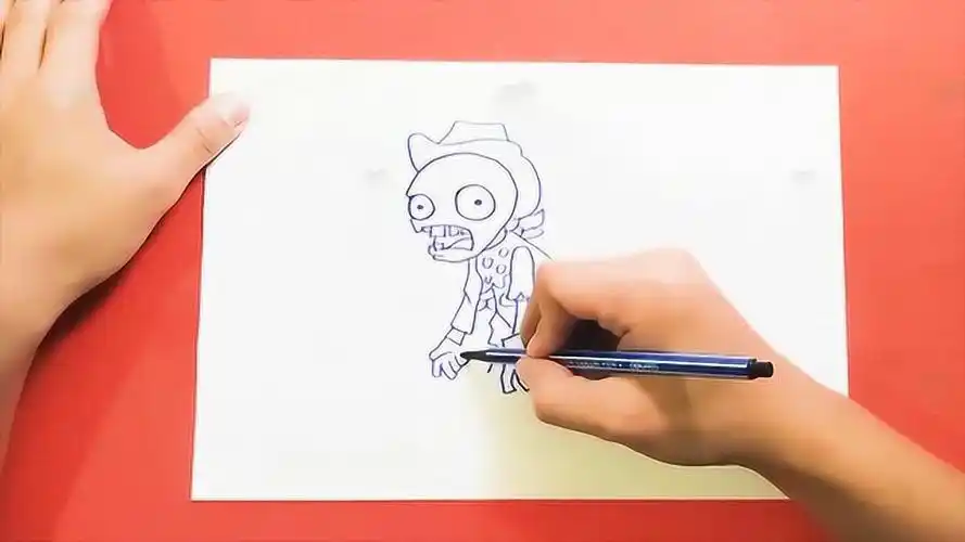 儿童简笔画叫小朋友如何画植物大战僵尸中的牛仔僵尸