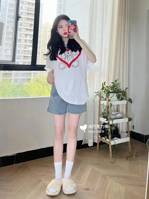 孕期穿搭分享牛仔短裤才是yyds