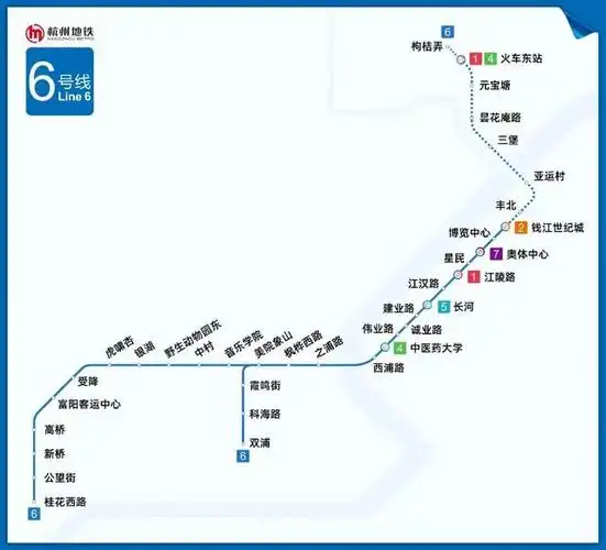 杭州地铁6号线线路图及详细站点介绍