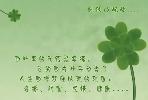 四叶草的寓意传说