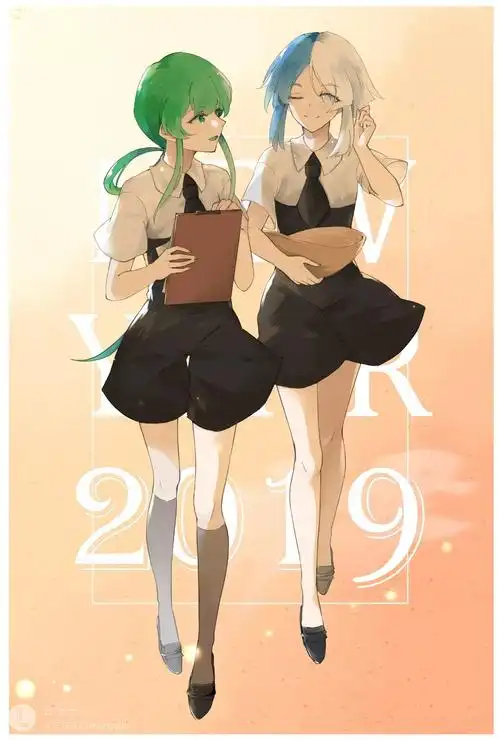 想要这样的闺蜜双人图最好是动漫的谁有啊