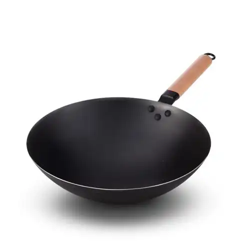 炒锅铁锅圆底适用家用老式炒菜锅32c视频