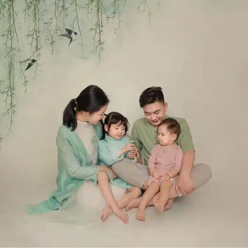 古风全家福_人像_poco摄影,中国风,古风,儿童摄影