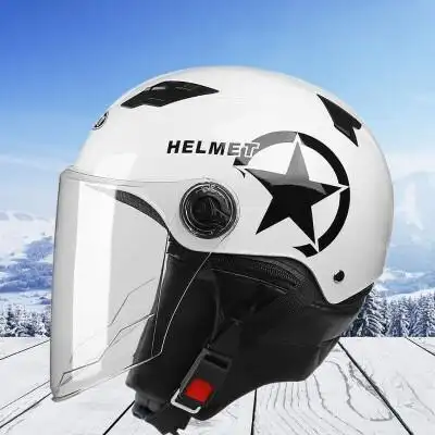 电瓶车电动车头盔摩托车安全帽哈雷款男女士半盔秋冬保暖四季通用