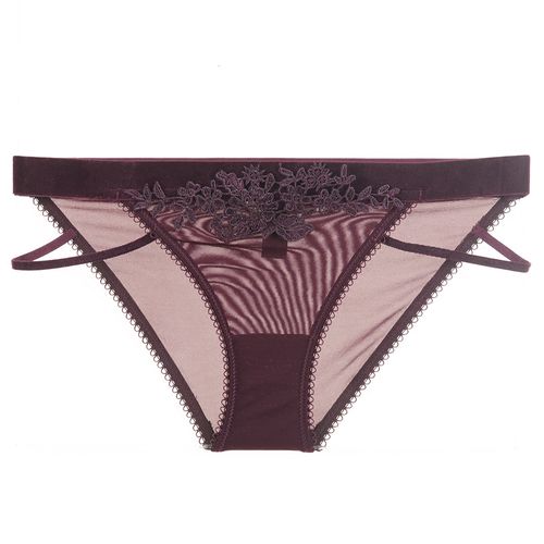 妆舞法式美背三角内衣内裤一套性感复古丝绒文胸套装