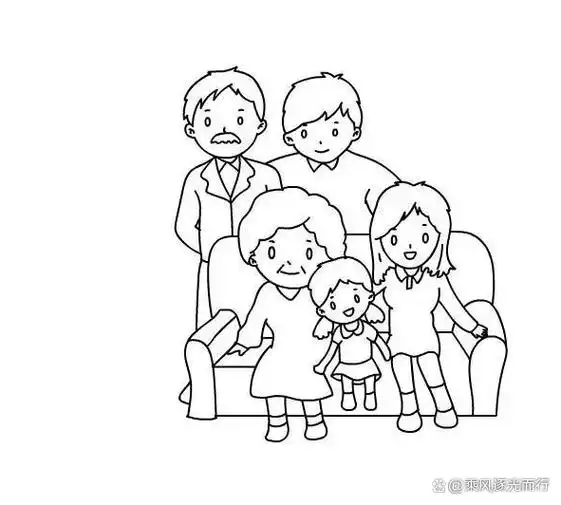 怎样画全家福简笔画