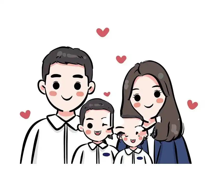 15幸福可爱的一家人简笔画手绘头像 93好幸福的一家三口,一家四口