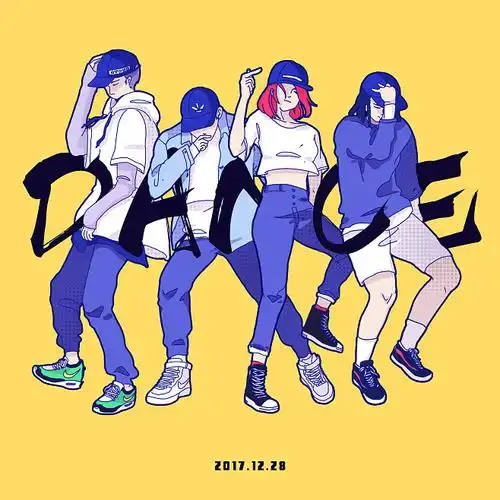 街舞嘻哈插画酷跳舞