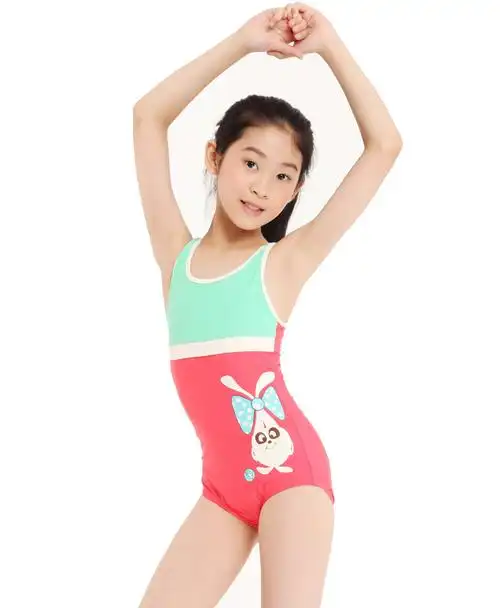 英发(yingfa)儿童拼色小卡通连体三角泳衣大女童游泳衣y0127 y0321-2