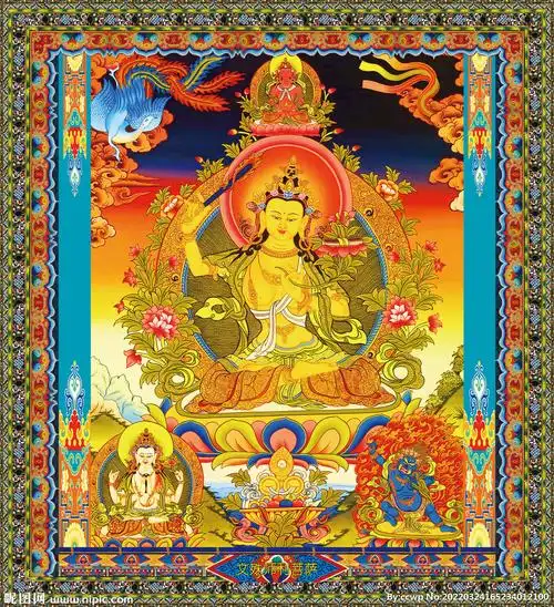 文殊师利菩萨 文殊菩萨 佛像 设计图__宗教信仰_文化艺术_设计图库_昵