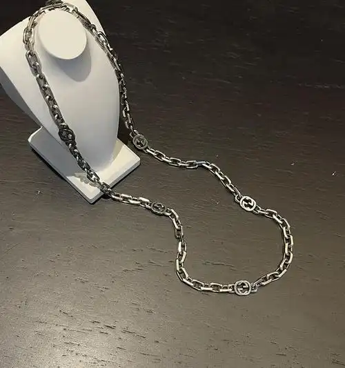 古驰(gucci) silver jewelry互扣式双g银项链古巴链轻奢男女同款锁骨