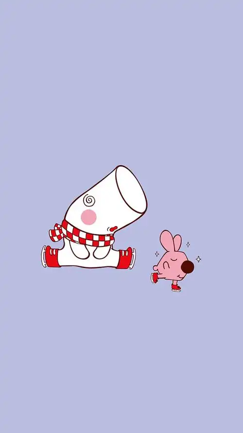 简约可爱卡通白底手机壁纸图片