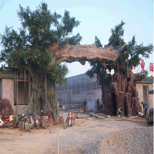 假树 假树门口 水泥假山假树 仿真樱花树 广场假山假树