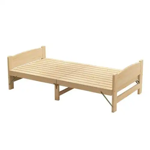 一米1宽的单人床木板折叠床家用小床医匠松木板式床简易可折叠视频