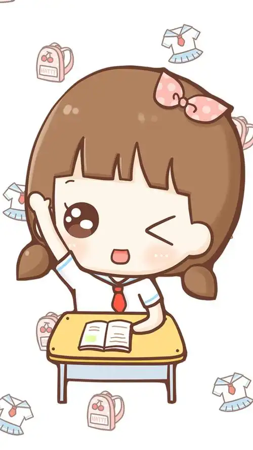 正在上课的可爱小女孩