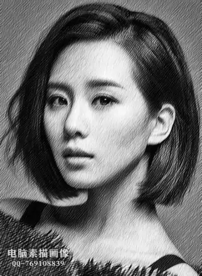 点赞  评论  明星素描/周迅素描头像/照片转手绘画像/photoshop转素描