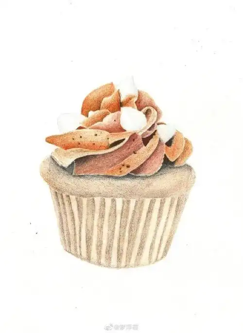 彩铅步骤彩铅小蛋糕