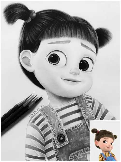 素描手绘迪士尼q版公主详细步骤图