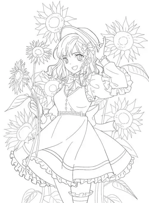 洛丽塔线稿满足你的上色愿望