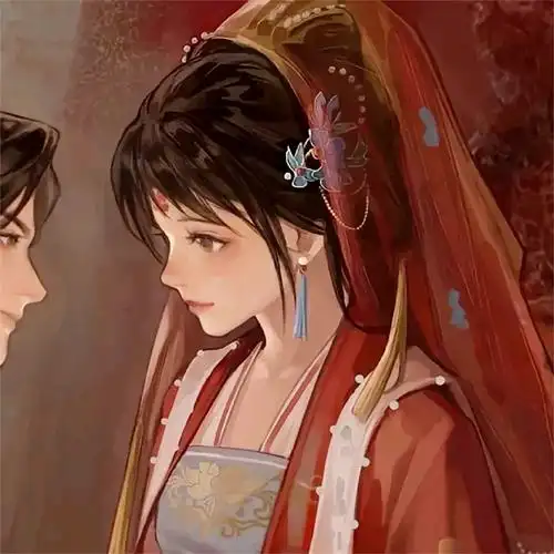 古风双人手绘情侣头像