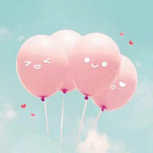 笑脸粉色气球头像