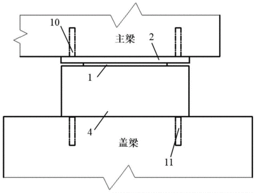 本发明涉及一种桥梁结构抗震挡块,特别涉及一种内嵌高阻尼橡胶耗能垫