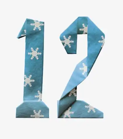 数字十二折纸创意免抠素材免费下载觅元素