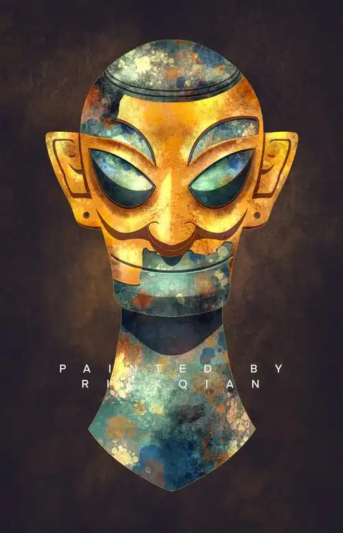 三星堆青铜人像