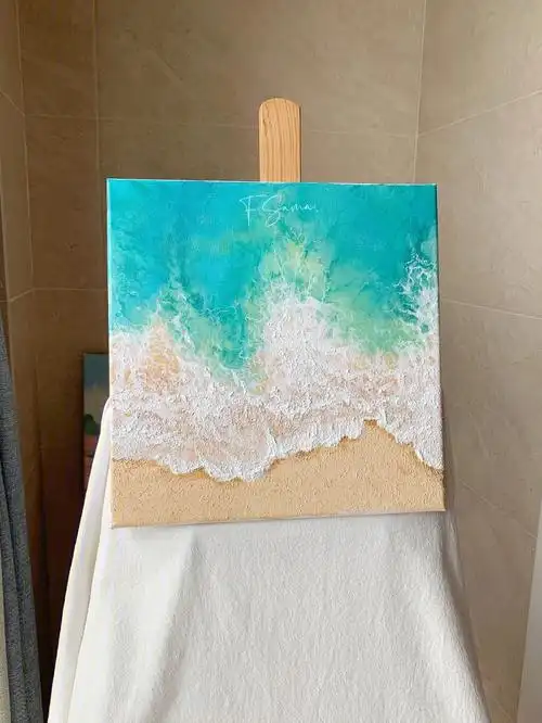 霏sama丙烯风景画丙烯海ins海浪原创