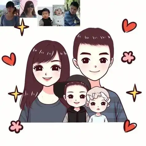 卡通头像全家福