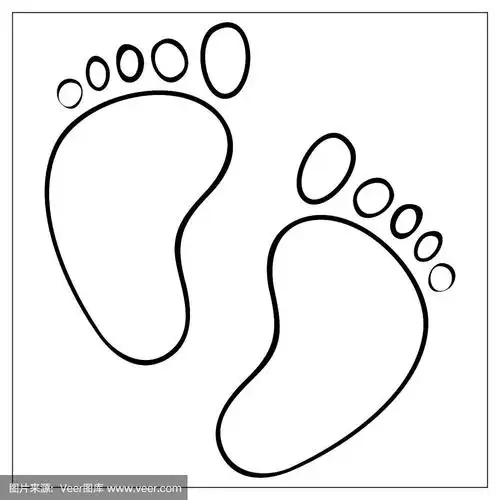 足迹矢量图标隔离在白色背景.脚打印图标.脚印的轮廓剪影.人类的足迹.