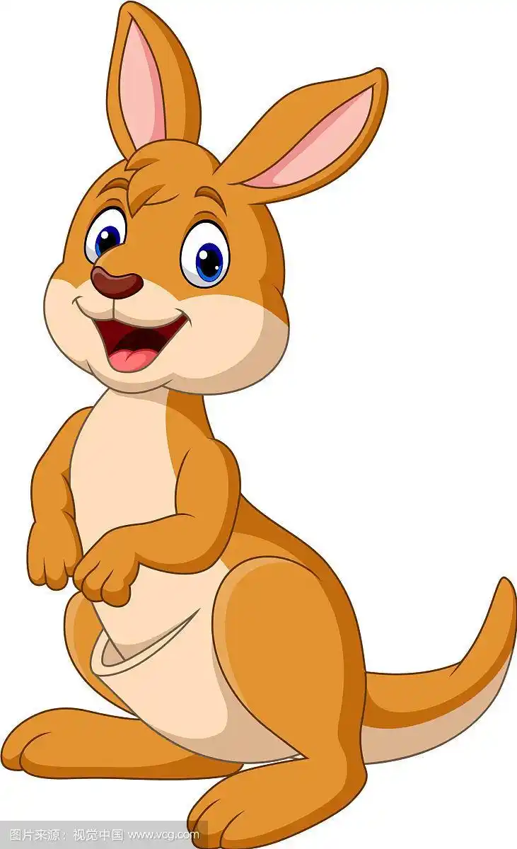 卡通快乐袋鼠孤立