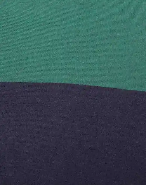 藏青夹绿色纯棉条纹短袖polo