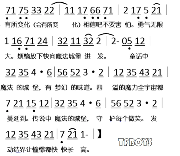 《魔法城堡》的简谱