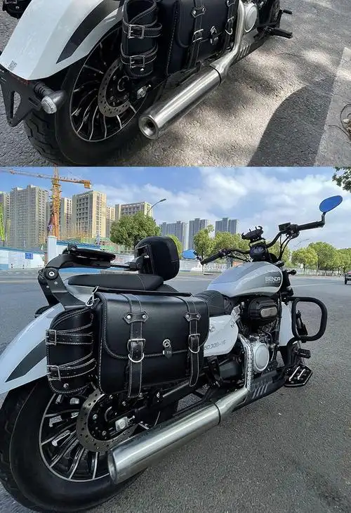 适用摩托车奔达金吉拉300灰石300边包改装防水边箱帆布挂包保险杠水杯