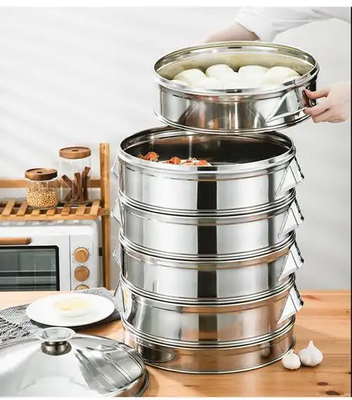 迎新必备蒸笼不锈钢蒸锅家用大容量三多层蒸馍馒头包子锅蒸笼屉特大号