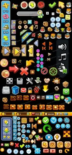 flash 矢量q版游戏 多种风格功能按钮 图标 icon素材 源文件