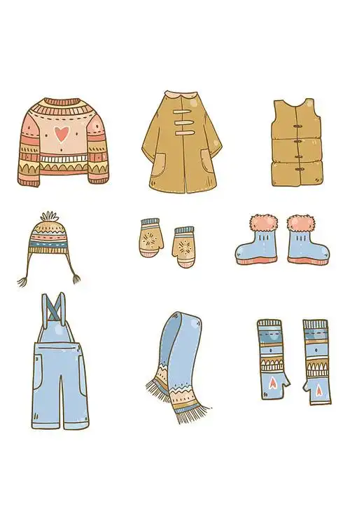 卡通冬天衣服png元素